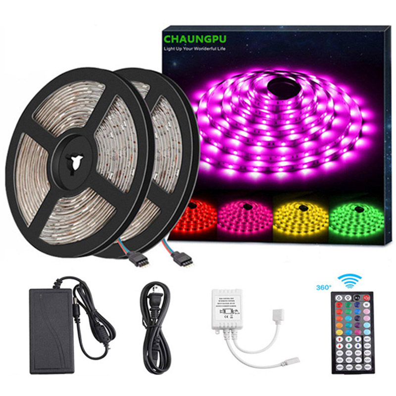 DC12V 16.4ft/5M 30LEDs/M 5050RGB Bluetooth, Multicolor LED Light Strip Kit Marquee Dimmable Light Strip
